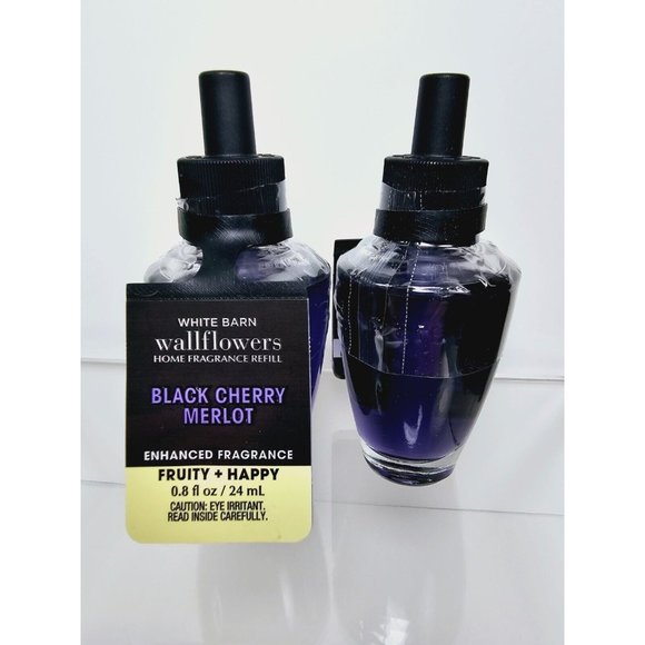 2 BLACK CHERRY MERLOT Bath & Body Works Wallflowers Plug In Refills - Picture 5 of 6